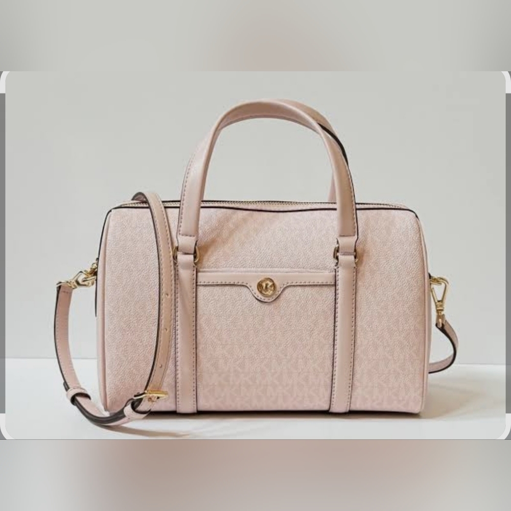 Michael Kors Travel Medium Satchel Shoulder Crossbody Duffle Bag MK Pink